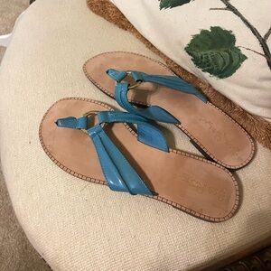 Lilly Pulitzer Blue Leather Sandals